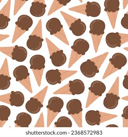 Summer doodle seamless pattern with ice creams