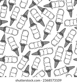 Patrón fluido de verano con cremas de hielo