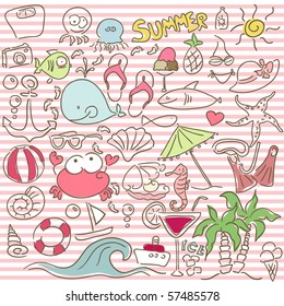 summer doodle set