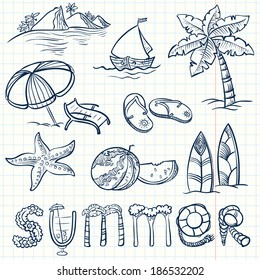 Summer doodles set