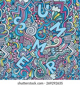 Summer doodles vector illustration