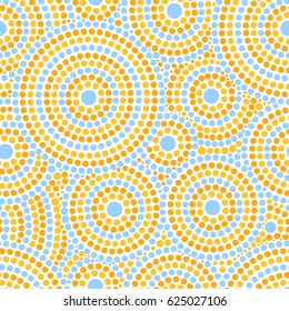 Summer dot pattern vector seamless. Abstract geometric dotted circles print. Design for fabric, wallpaper, wrapping paper or card templates.