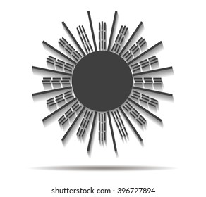 summer double shadow icon vector