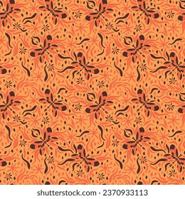 Summer dragonlfy pattern. Can be printed on any material: package, merch, fabric, home.