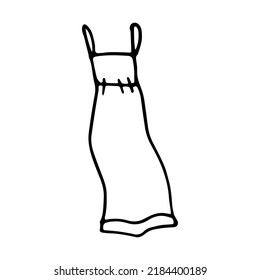 Summer dress doodle style vector illustration isolated on white background