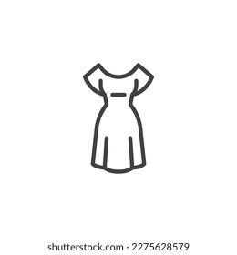 Summer dress line icon. linear style sign for mobile concept and web design. Dress outline vector icon. Symbol, logo illustration. Vector graphics