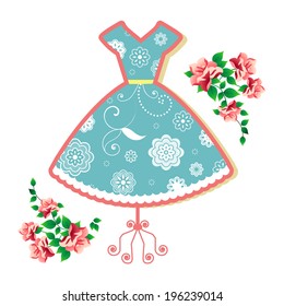 Vestido de verano (eliminar máscara de clip para elementos florales completos)
