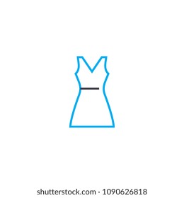 Summer dress vector thin line stroke icon. Summer dress outline illustration, linear sign, symbol concept.