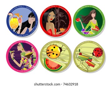 Summer drink coasters