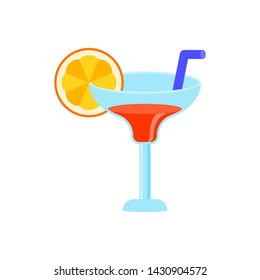 Summer drink, Glass of juice or alcoholic drinks with orange slice