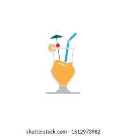 Summer drink holidays icon and symbol vector illustration