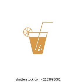 Summer drink icon logo design illustration template vector