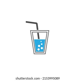 Summer drink icon logo design illustration template vector