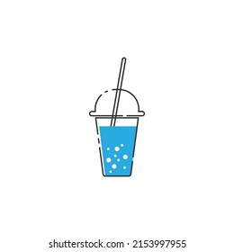 Summer drink icon logo design illustration template vector