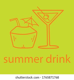summer drink  Label is the graphic arts, refers to pre-made images used to illustrate any medium. 