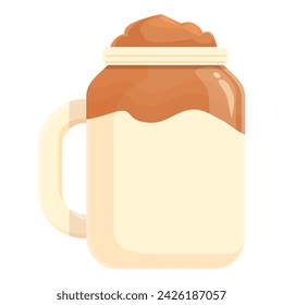 Summer drink latte icon cartoon vector. Dalgona drink. Ice milk restaurant