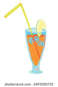 summer drink with lime and ice