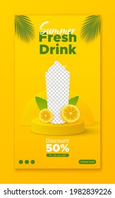 Summer drink menu promotion social media story template