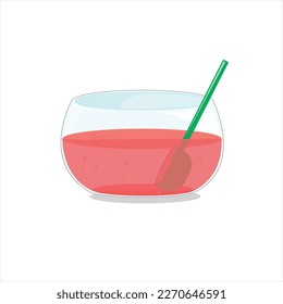 Summer drink set. Vector cartoon illustration of sweet mojito, different color limoncello and sangria with tube for drinking and ingredients.