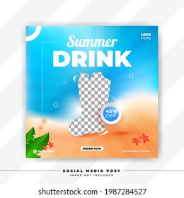 Plantillas de banners para las redes sociales de bebidas de verano