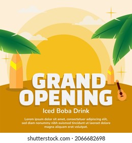 summer drink social media post template