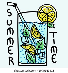 summer drink vector illustration drawing