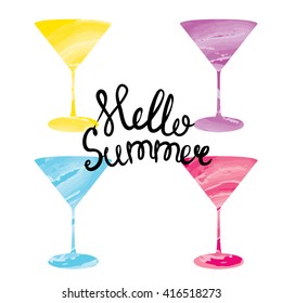 Summer drink. Vector illustration. Vacation.