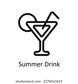 Summer Drink  Vector       outline Icons. Simple stock illustration stock
