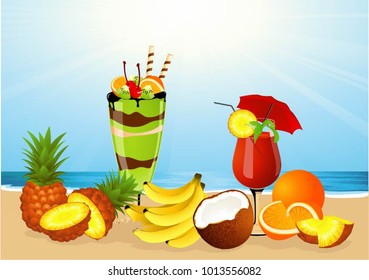 Summer drinks ice cream 
