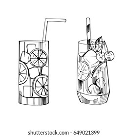 Summer drinks. Lemonade.Vector illustration