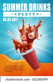 Summer Drinks Party - poster / flyer template