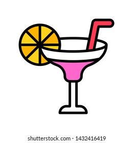 Summer drinks vector, Summer party related filled style icon