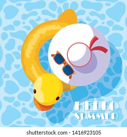 Summer duck float design vector illustration