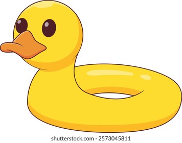 summer duck swim ring cartoon illustration