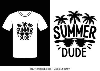 Summer Dude T-Shirt Design vector