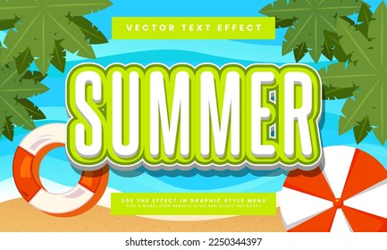 Summer editable text effect with summer season theme