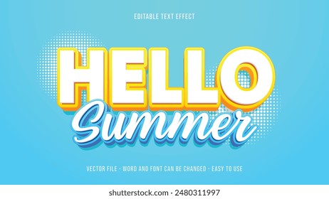 Summer editable text effect, editable text style