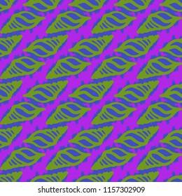 Summer elegant multicolor sea shell abstract seamless background.