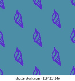 Summer elegant multicolor sea shell abstract seamless background.