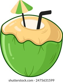 Summer Element Coconut Drink Illustration