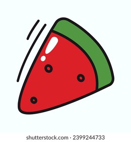 Summer element of colorful set. An illustration with a summer theme, filled with a burst of colorful design showcase delightful watermelon treats outlined with whimsical strokes. Vector illustration.