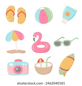 Summer element doodle vector drawing