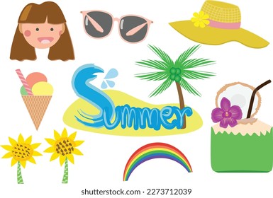 Summer element image vector and design