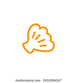 Summer element of set with outline design. Crafted in an outline design with a harmonious blend of orange and blue hues, image showcases a graceful seashell. Vector illustration.