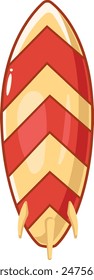 Summer Elements Red Surfboard Illustration