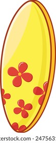 Summer Elements Yellow Surfboard Illustration