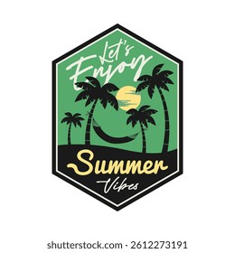 Summer emblem logo vector design