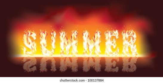 Summer en fire, vector illustration