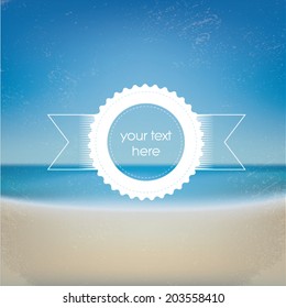 Summer end of the season sales promotion template with beach gradient mesh background. Eps10 vector illustration.