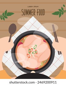 Summer energy rechargeable health food illustration